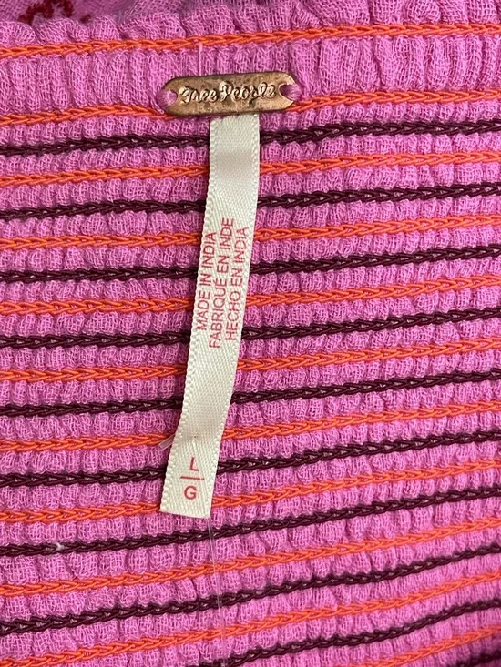 NWT Free People Tory Embroidered Mini Dress Pink Smocked Floral Boho Size Large - Picture 13 of 16